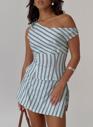Gulliver Tie Side Mini Skort Blue / Maroon Stripe