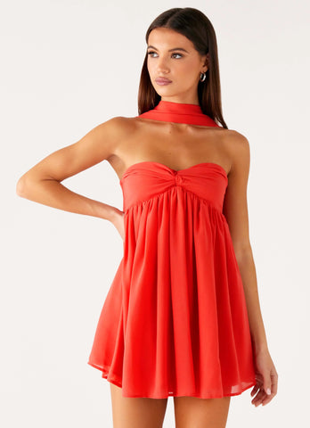 Saturn Mini Dress - Coral