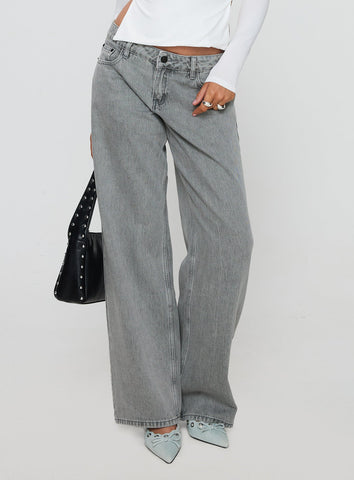 Ellanor Low Rise Slouch Denim Jean Washed Grey Petite