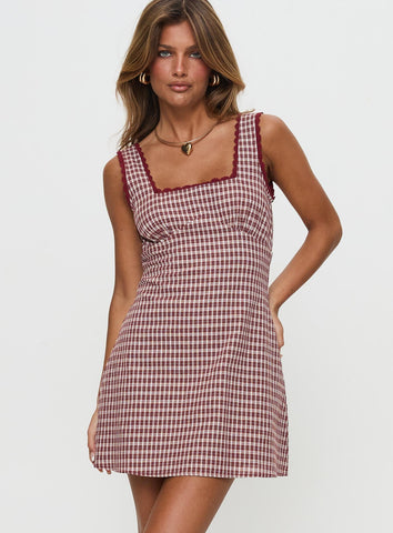 Dasha Mini Dress Red Check Petite