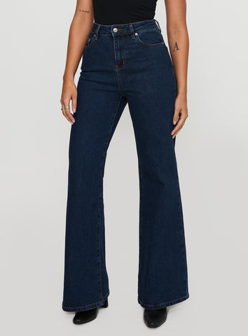 Thearlie High Flare Jean Dark Wash