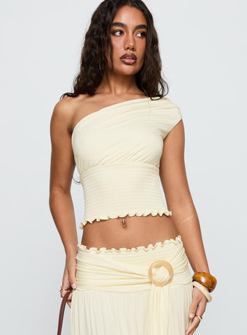 Full Orbit One Shoulder Top Cream