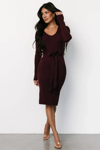 Blayne Ribbed Midi Dress | Mulberry