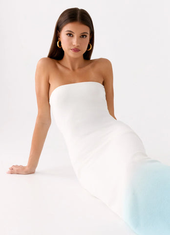 Soft Spoken Knit Maxi Dress - Blue Ombre