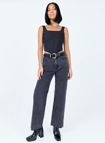 Arlington Straight Leg Denim Jeans Black