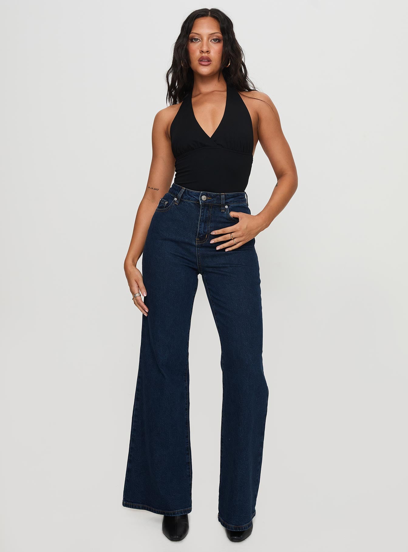 Thearlie High Flare Jean Dark Wash