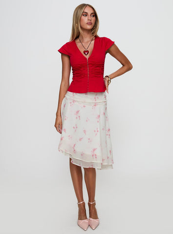 Charisse Asymmetrical Midi Skirt Floral
