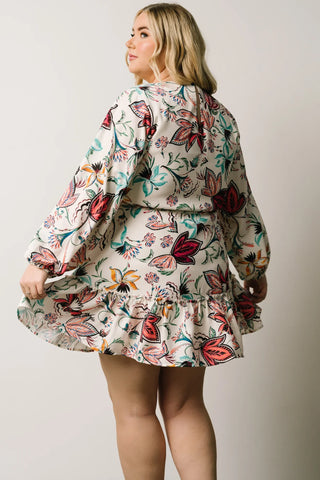 Tally Mini Dress | Off White Multi Print