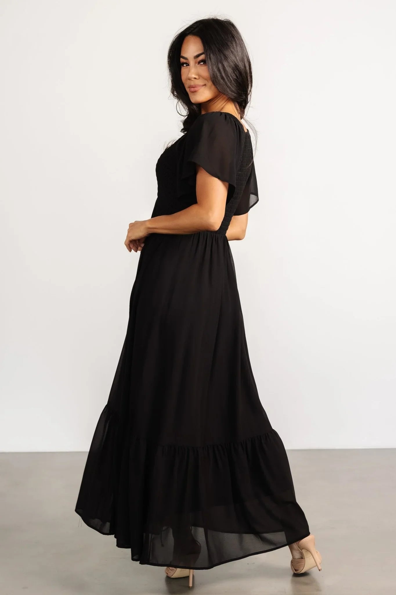 Monica Smocked Dress | Black