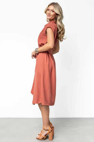 Toledo Button Up Midi Dress | Brick