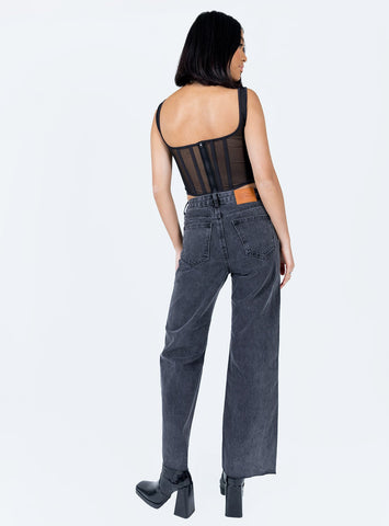 Arlington Straight Leg Denim Jeans Black