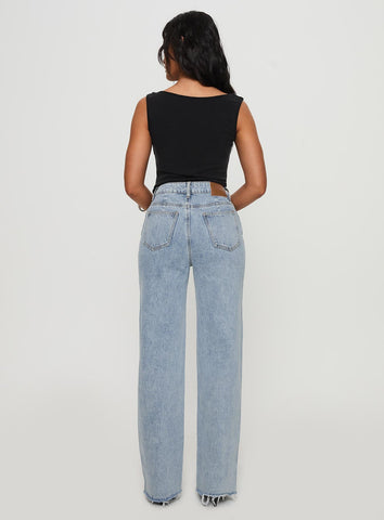 Karlina High Rise Straight Leg Jean Light Wash