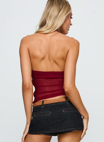Edge Of Seventeen Mesh Top Wine