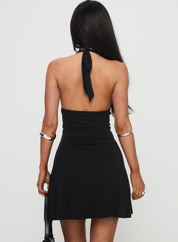Tinisie Halter Mini Dress Black Tall