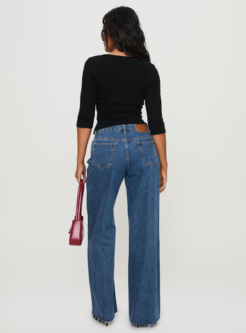 Darla Low Rise Straight Jean Mid Wash