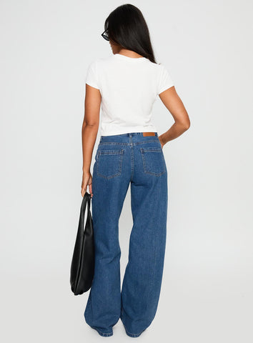 Taji Wide Leg Jeans Dark Blue