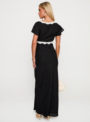 Barbarita Lace Maxi Dress Black