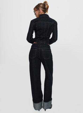 Top Model Cuffed Jean Dark Denim