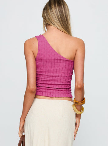 All Falls Down One Shoulder Top Pink