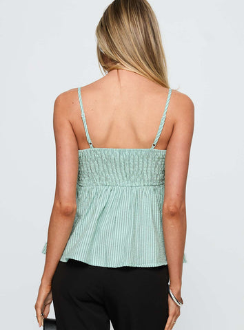 Peace Of Mind Top Green Stripe