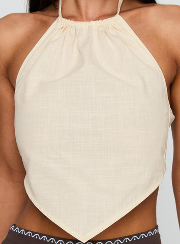 Just Imagine Tie Back Top Beige