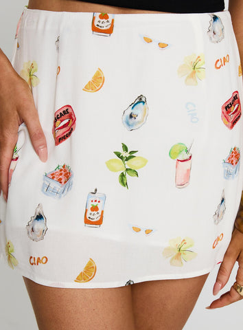 Caraliia Mini Skirt White / Multi