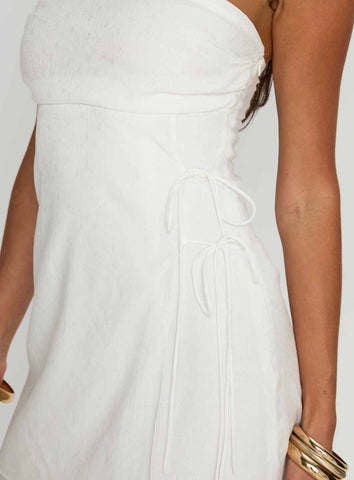 New Beginnings Strapless Mini Dress White