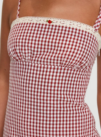 Burkes Mini Dress Red Check