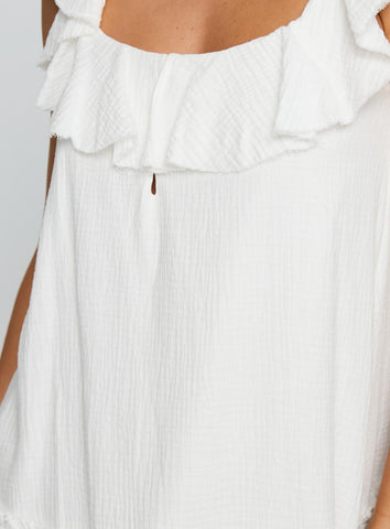 Alicen Frill Mini Dress White