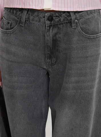 Ramos Low Rise Denim Jeans Grey Wash
