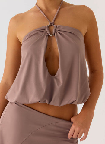 Jisoo Halter Top - Desert Taupe