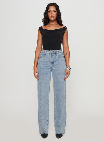Karlina High Rise Straight Leg Jean Light Wash