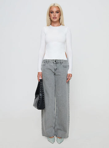 Ellanor Low Rise Slouch Denim Jean Washed Grey Petite