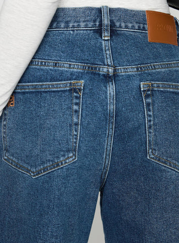 Retro Dream Mid Rise Longline Denim Shorts Mid Wash