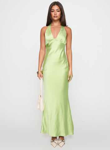 Gloriana Halter Maxi Dress Green