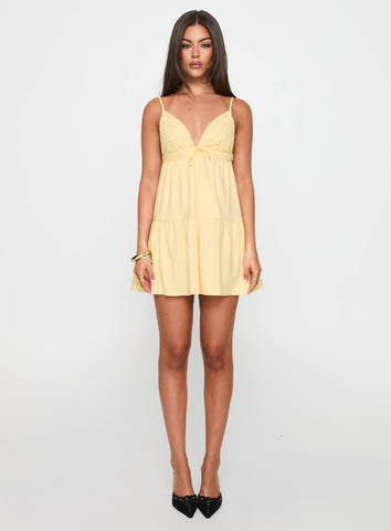 Nicoletta Mini Dress Lemon