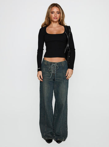 Baseline Rib Long Sleeve Top Black
