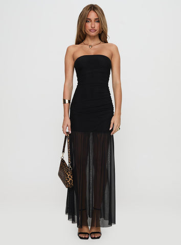 Decadent Strapless Maxi Dress Black Tall