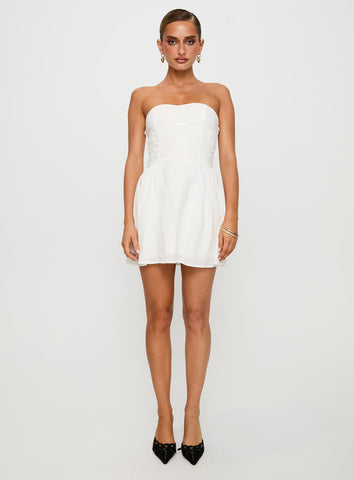 Sybille Strapless Mini Dress White