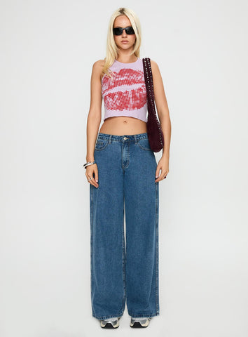 Kiss Of Love Graphic Top Purple