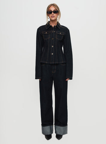 Top Model Cuffed Jean Dark Denim