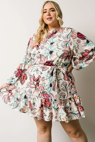 Tally Mini Dress | Off White Multi Print