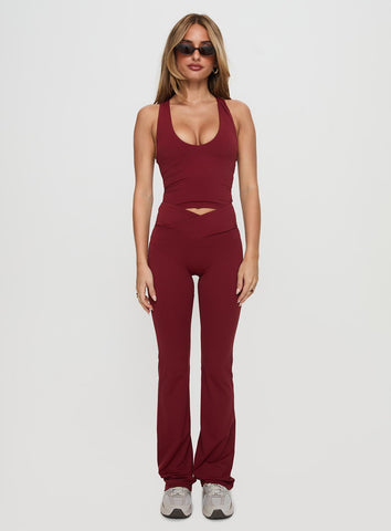 Fast Track Longline Active Tank Top Red