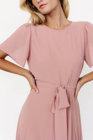 Naomi Short Sleeve Maxi Dress | Blush Pink