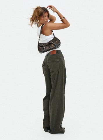 Bruiser Tie Waist Jeans Green Petite