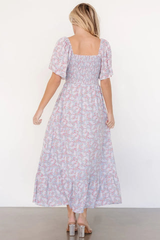 Lyssa Smocked Dress | Dusty Blue Floral