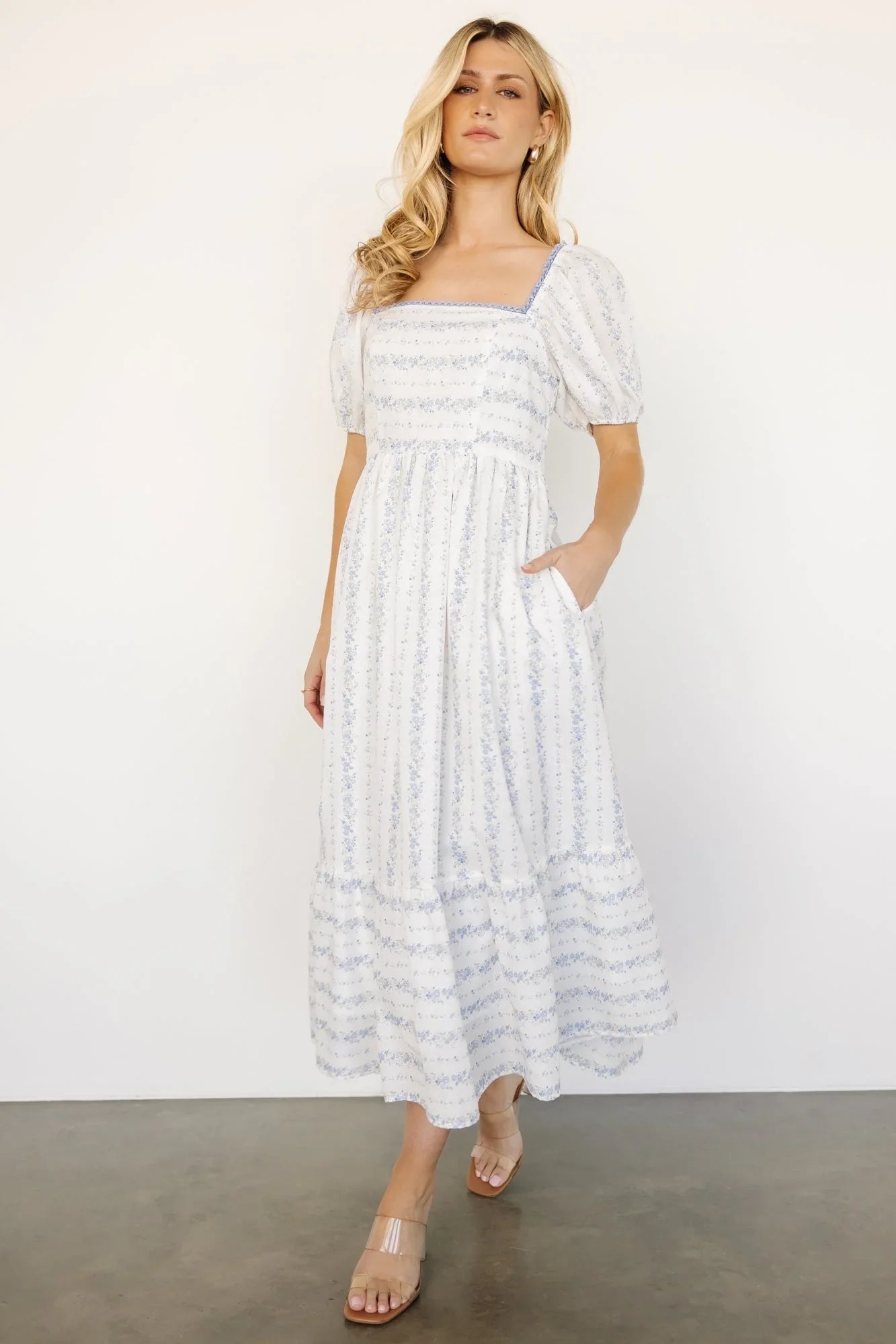 Martine Puff Sleeve Dress | Ivory Multi Floral