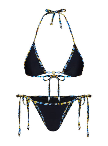 Beasley Tie Side Bikini Bottoms Black / Zebra