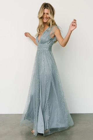 Annika Sequin Mesh Maxi Dress | Slate