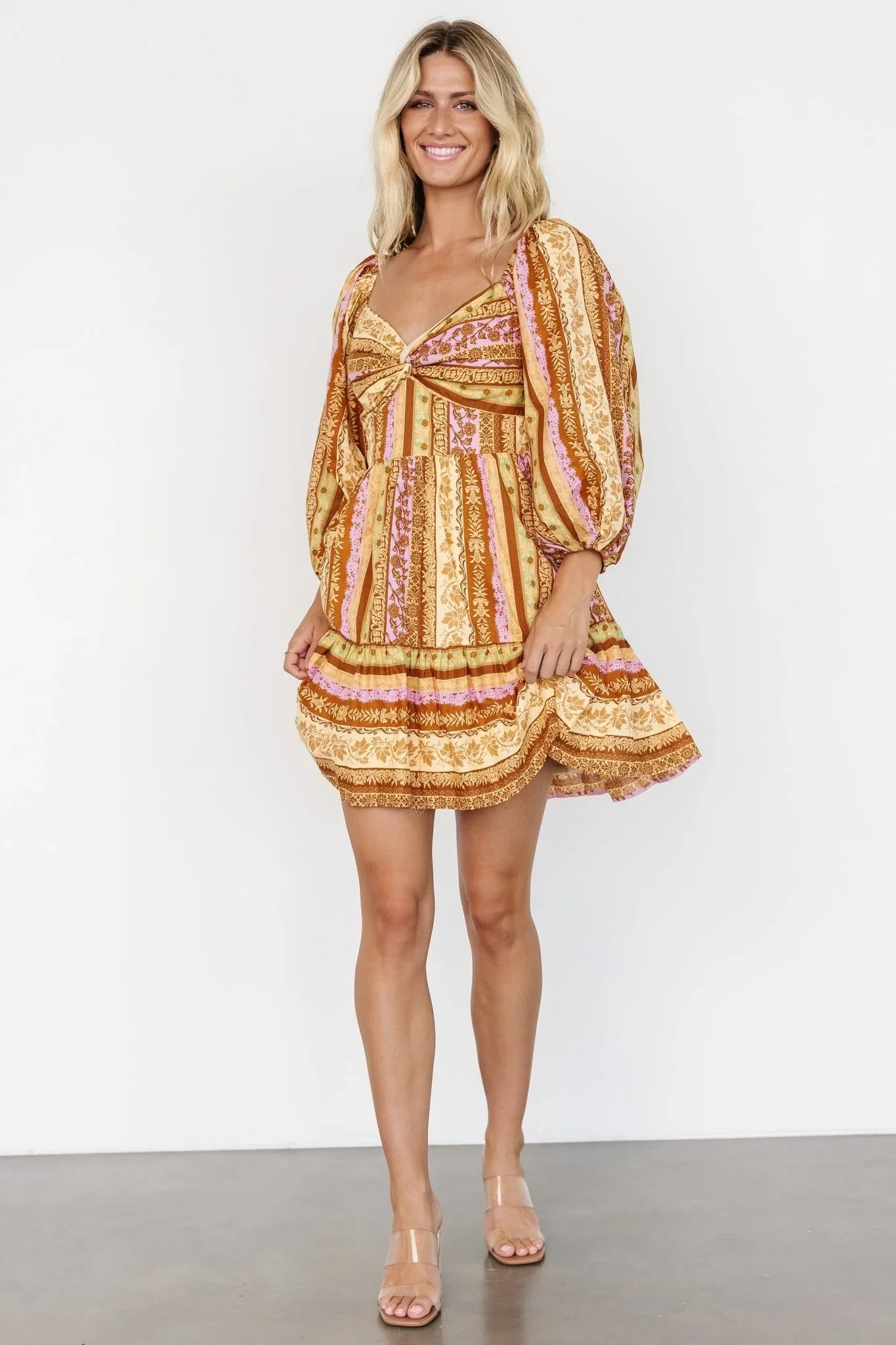 Moriah Mini Dress | Camel Multi